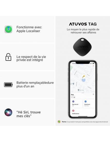 Atuvos Air Tag Traceur Lot De 4 - Atuvos
